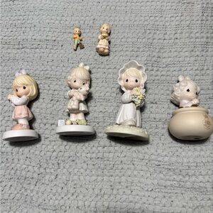 Precious Moments Figurine Set - Pink, White, Cream
